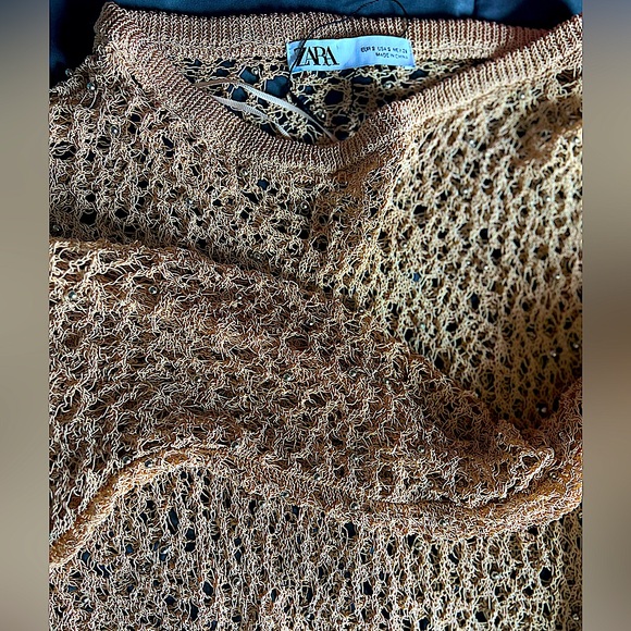 ZARA POMPOM KNIT TOP - Picture 9 of 9